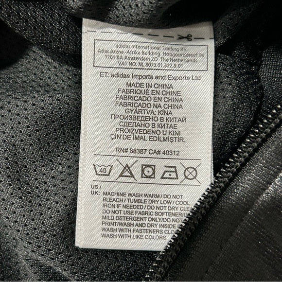 ADIDAS Black Supergirl Wet Look Track Zip-up Sweater in Women's Size Small - Picture 5 of 5